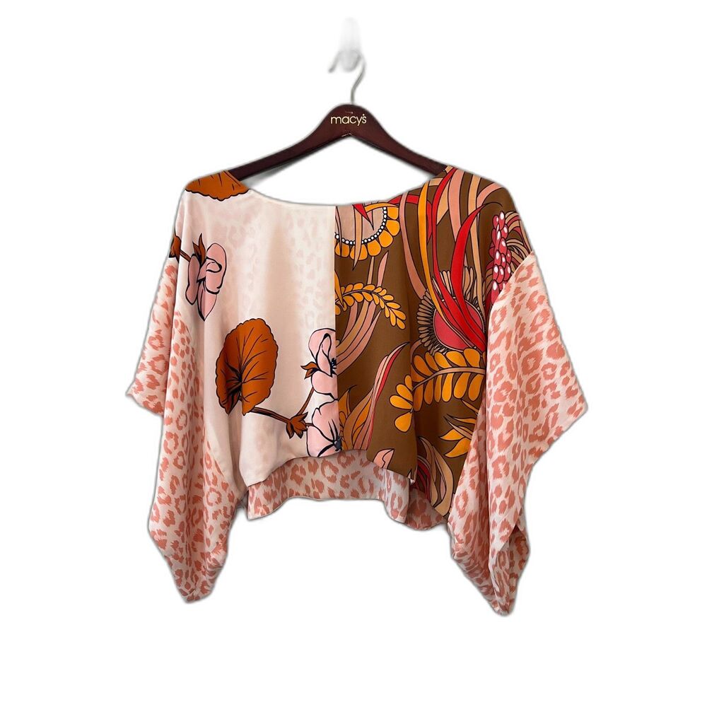 CABI Super Interesting Reversible Crop Dolman Sleeve Shirt Size XL